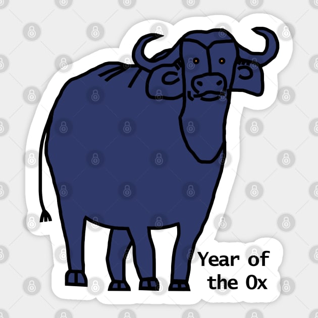 Year of the Ox Blue Sticker by ellenhenryart